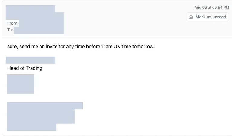 Positive reply 1 from prospect showing interest