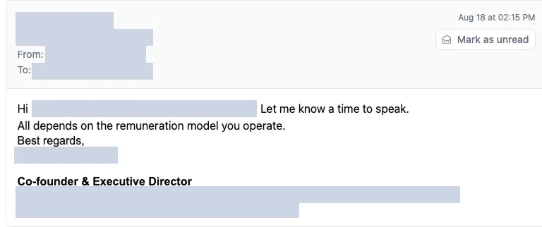 Positive reply 3 from prospect showing interest